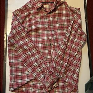 Aeropostale Men's coral and White Plaid Shirt